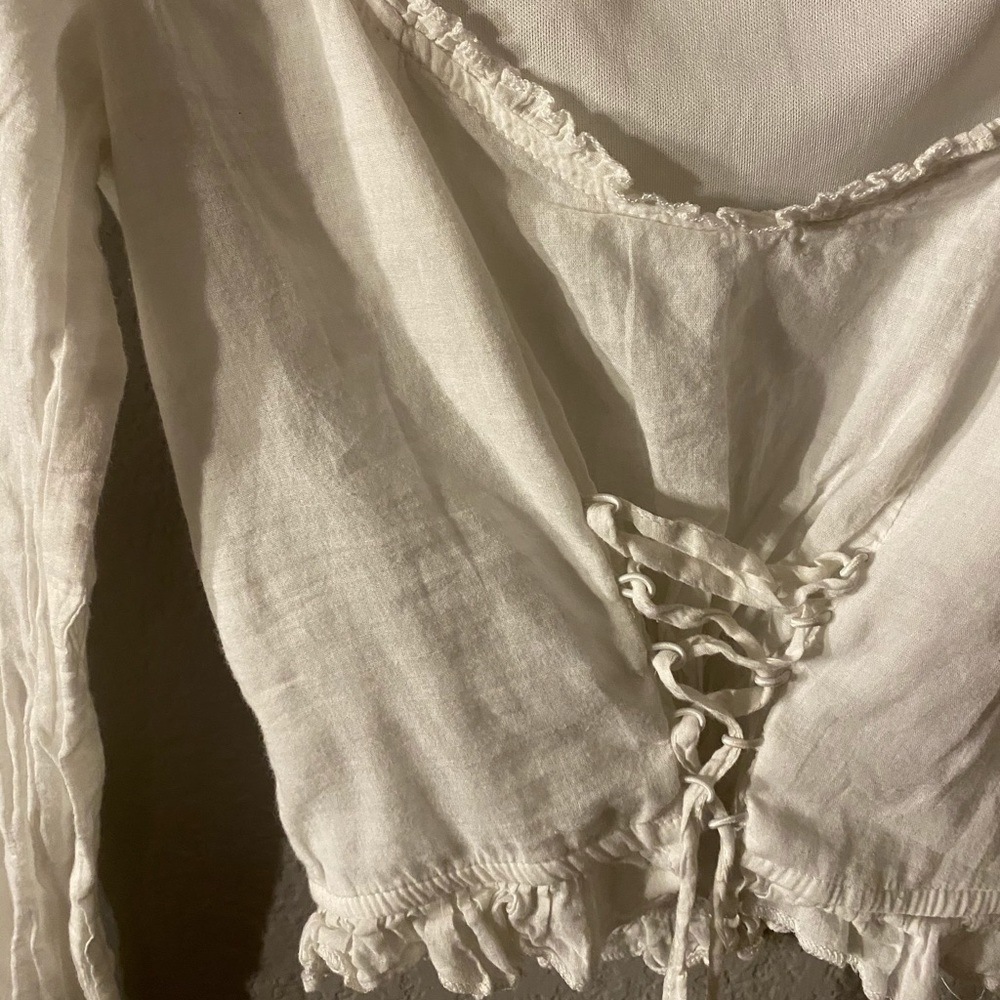 Misguided cropped milk maid shirt